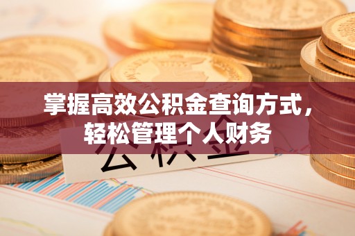 桂平掌握高效公积金查询方式，轻松管理个人财务
