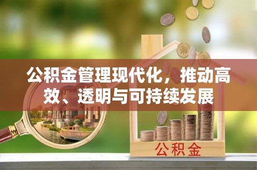桂平公积金管理现代化，推动高效、透明与可持续发展