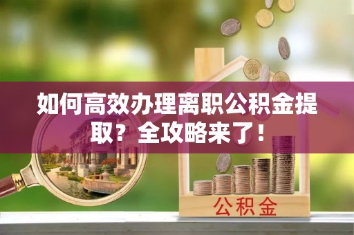 桂平如何高效办理离职公积金提取？全攻略来了！