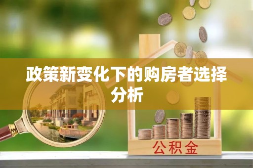 桂平政策新变化下的购房者选择分析