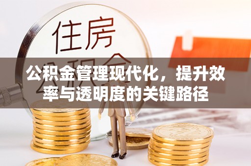 桂平公积金管理现代化，提升效率与透明度的关键路径
