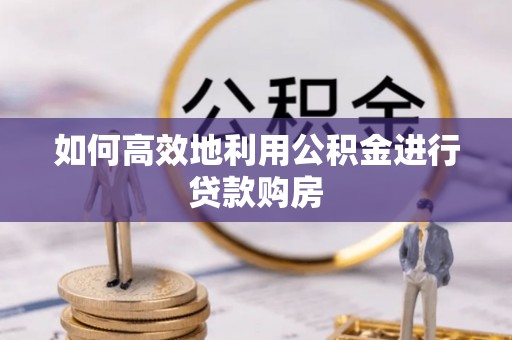 桂平如何高效地利用公积金进行贷款购房